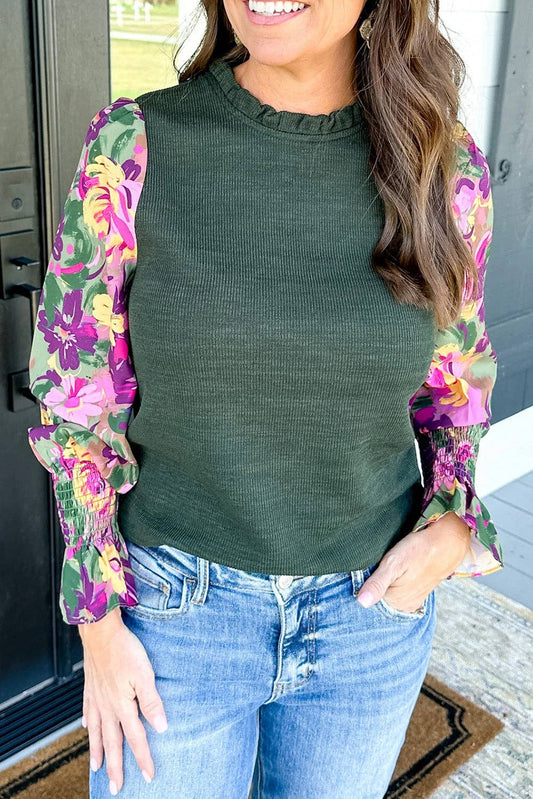 Mist Green Frilled Neck Top*