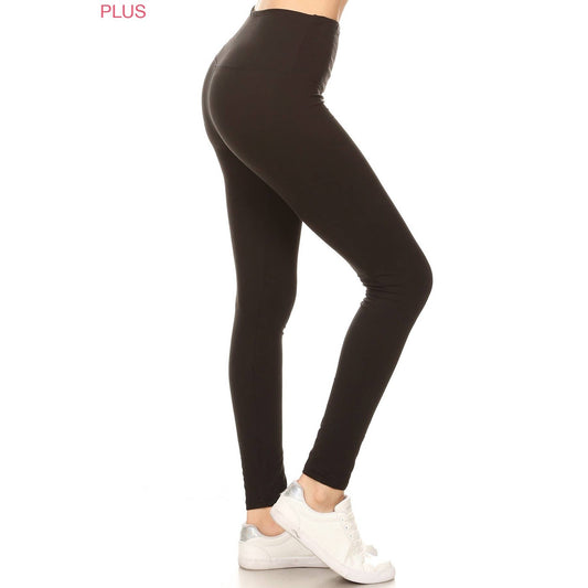 One Size Plus High Waist Leggings In Black*