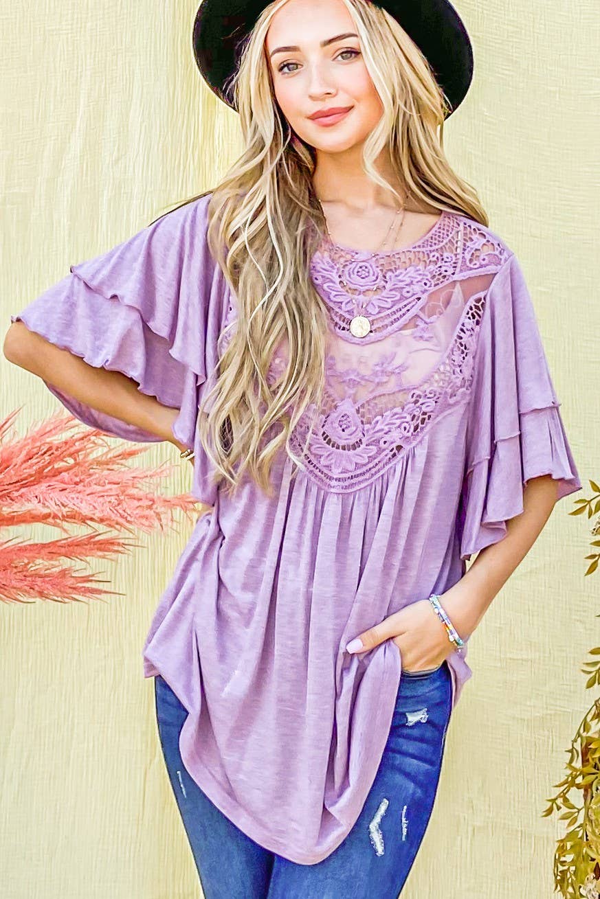 Lilac and Lace Top*