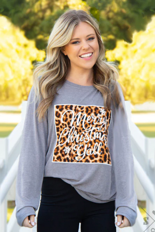 Merry Leopard Christmas Top