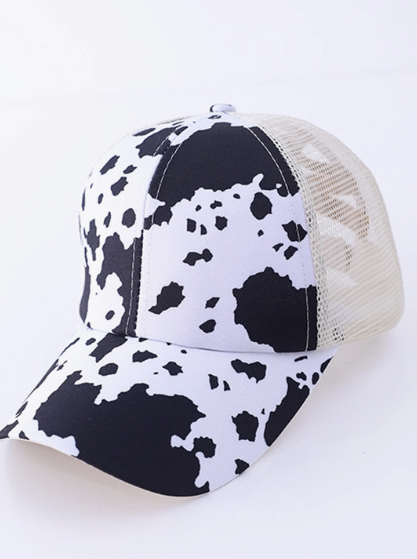 Criss-Cross Cow Print Caps